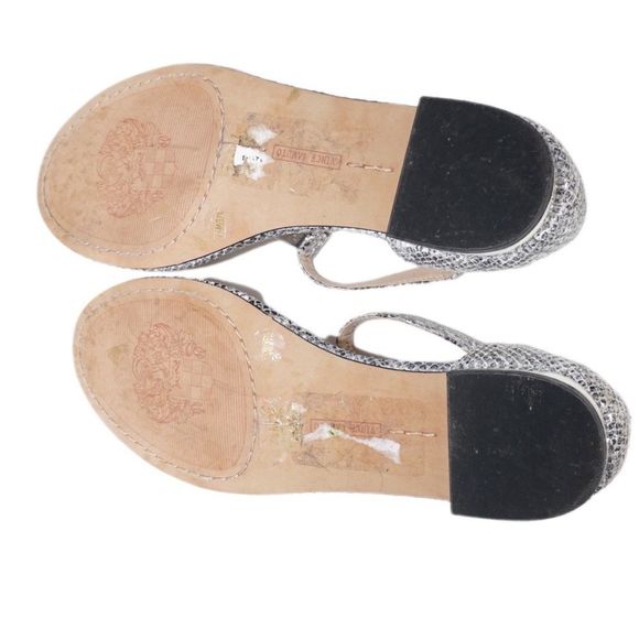 Vince Camuto Halana Silver Black Snakeskin Embossed Sandals, Size 7.5 / 37.5 - Picture 9 of 9